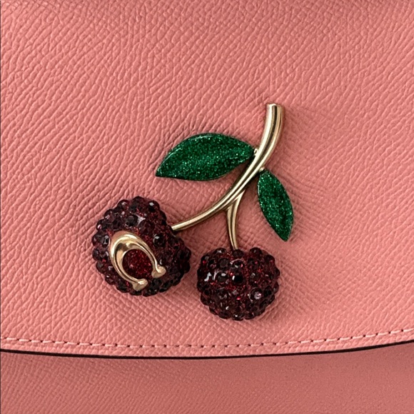 Coach Tilly Satchel Pink Crossbody Bag with Cherry Detail - Picture 2 of 7